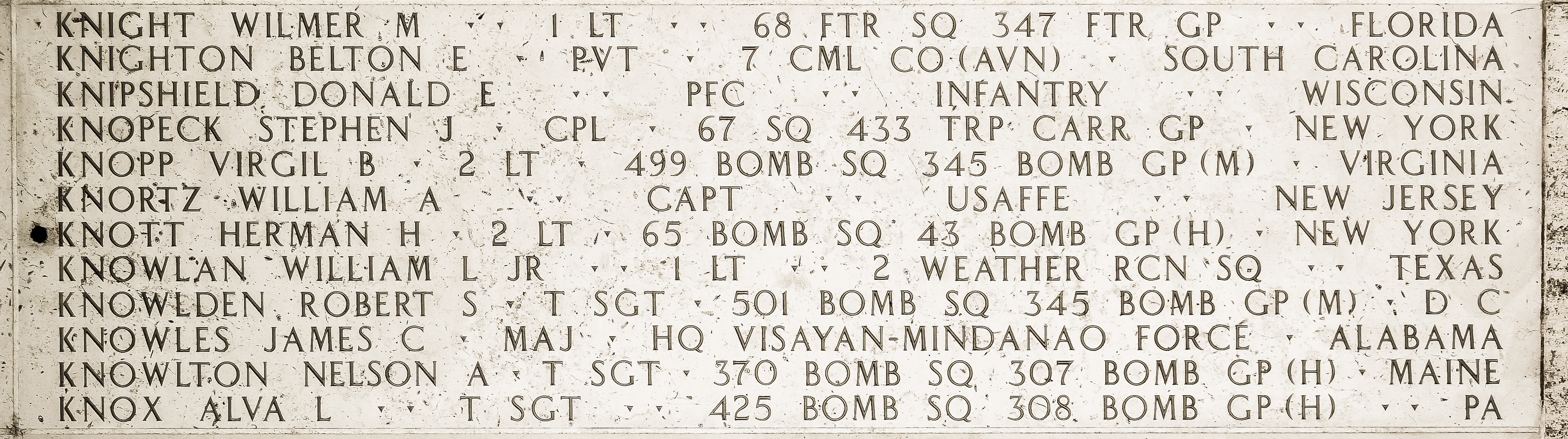 Alva L. Knox, Technical Sergeant